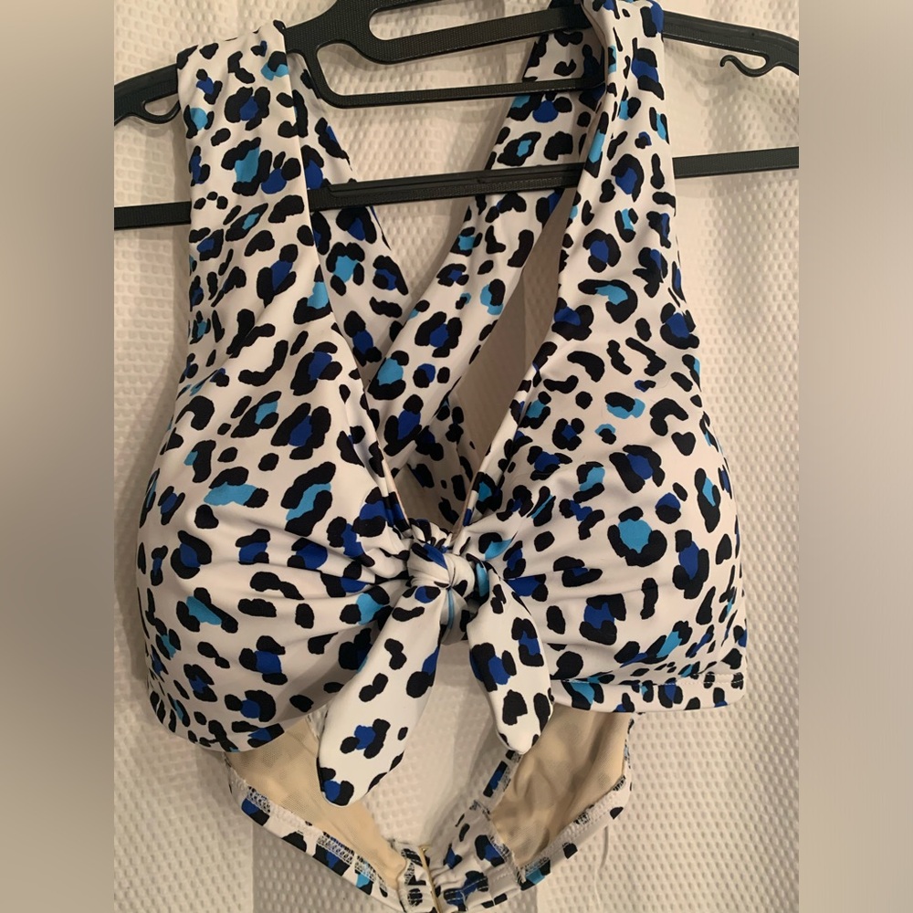 Swimsuits For All Blue and Black Leopard Bikini